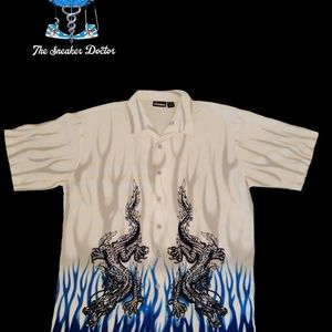 ODO Flame Button-Up Shirt Size XL